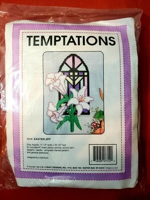 Vtg. (1996) Temptations "Easter Joy" Plastic Canvas Kit  No. 7314 NOS.  - Image 1 of 4