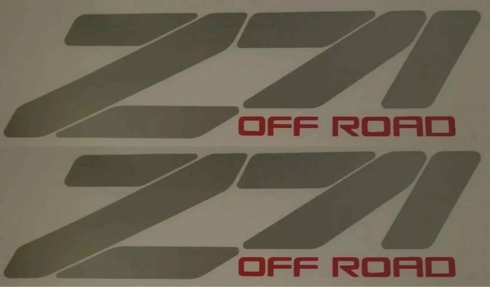 Calcomanía de vinilo adhesiva todo terreno Z71 4x4 para camioneta Chevy Silverado 1500 PLATA/ROJO Foto 1 de 1
