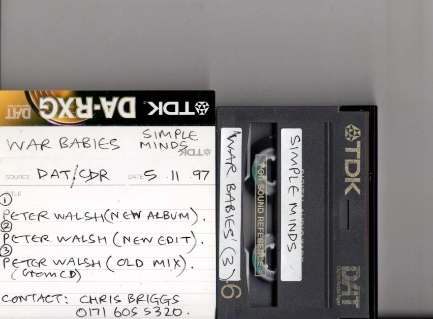 Simple Minds RARE 1997 PROMO MASTERING DAT TAPE War Babies [not CD] - Bild 1 von 1