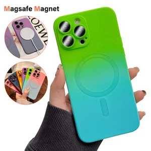 Für iPhone 16 15 14 13 12 Pro Max Farbverlauf Magnet Hülle Linse Schutz Silikon - Bild 1 von 23