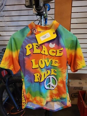 Camiseta de ciclismo World Jerseys para mujer Moonbeam Tie Dye Peace Love Ride (M) Foto 1 de 4