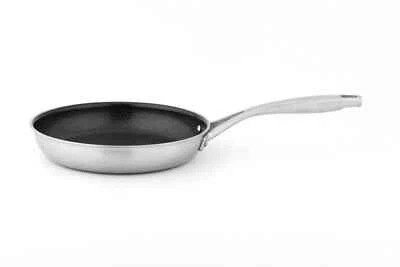 CARL SCHMIDT SOHN Sartén de cerámica de acero inoxidable CS con estructura de nido de abeja DuraMax Triply Ø 28 cm plata