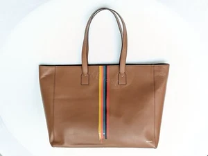 Paul Smith Men's Mainline Large Painted Stripe Leather Tote Holdall Bag RRP - Picture 1 of 19