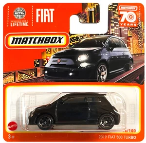 Matchbox 2019 Fiat 500 Turbo Black 1:64 Scale 3 Inch Diecast Model Car - Picture 1 of 1