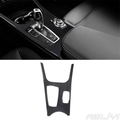 Cubierta de consola de transmisión automática de fibra de carbono para BMW X3 F25 X4 F26 Foto 1 de 4
