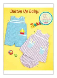 Kwik Sew Sewing Pattern 220 Babies Toddler S- XXL Buttoned Overall Dress & Pants - Picture 1 of 6