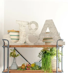 BarnwoodUSA Rustic Large 16" Free Standing Decorative Monogram Wood Letter - Picture 1 of 12