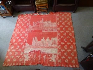 RARE 19th C Antique Welsh Wool tapestry Caernarvon Quilt Caernarfon Aberystwyth - Picture 1 of 12