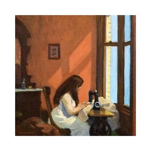 Edward Hopper, Girl at a Sewing Machine, 1921, Canvas Print, 16" x 16" + Border - Picture 1 of 10