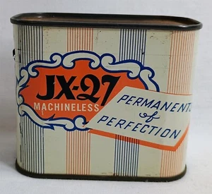 Vintage JX-27 Machineless Permanents Pad Tin Vienna Beauty Co Salon - Picture 1 of 6
