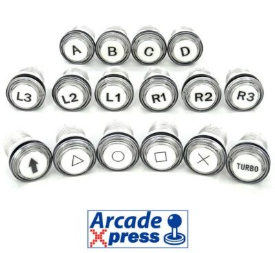 Boton Arcade iluminado Pulsador LED PS1 Triangle Circle Turbo Square Button DIY