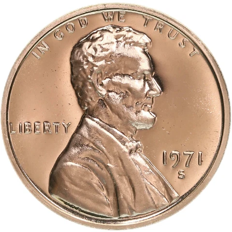 1971 S Lincoln Memorial Cent Gem Proof Penny Cover