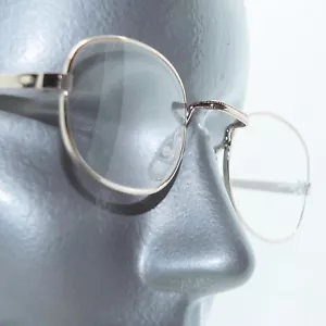 Reading Glasses Gold Metal Simple Oval Lens Square Bridge Frame +3.00 Strength - Picture 1 of 1