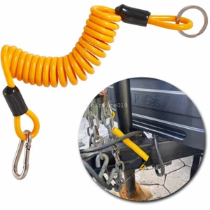 Trailer Breakaway Cable 5ft Coiled Spring Wire Anti-Lost RV Towing Safety Rope - Picture 1 of 8