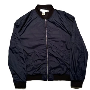 H&M Men’s Navy Blue Bomber Zipper Jacket - Picture 1 of 6