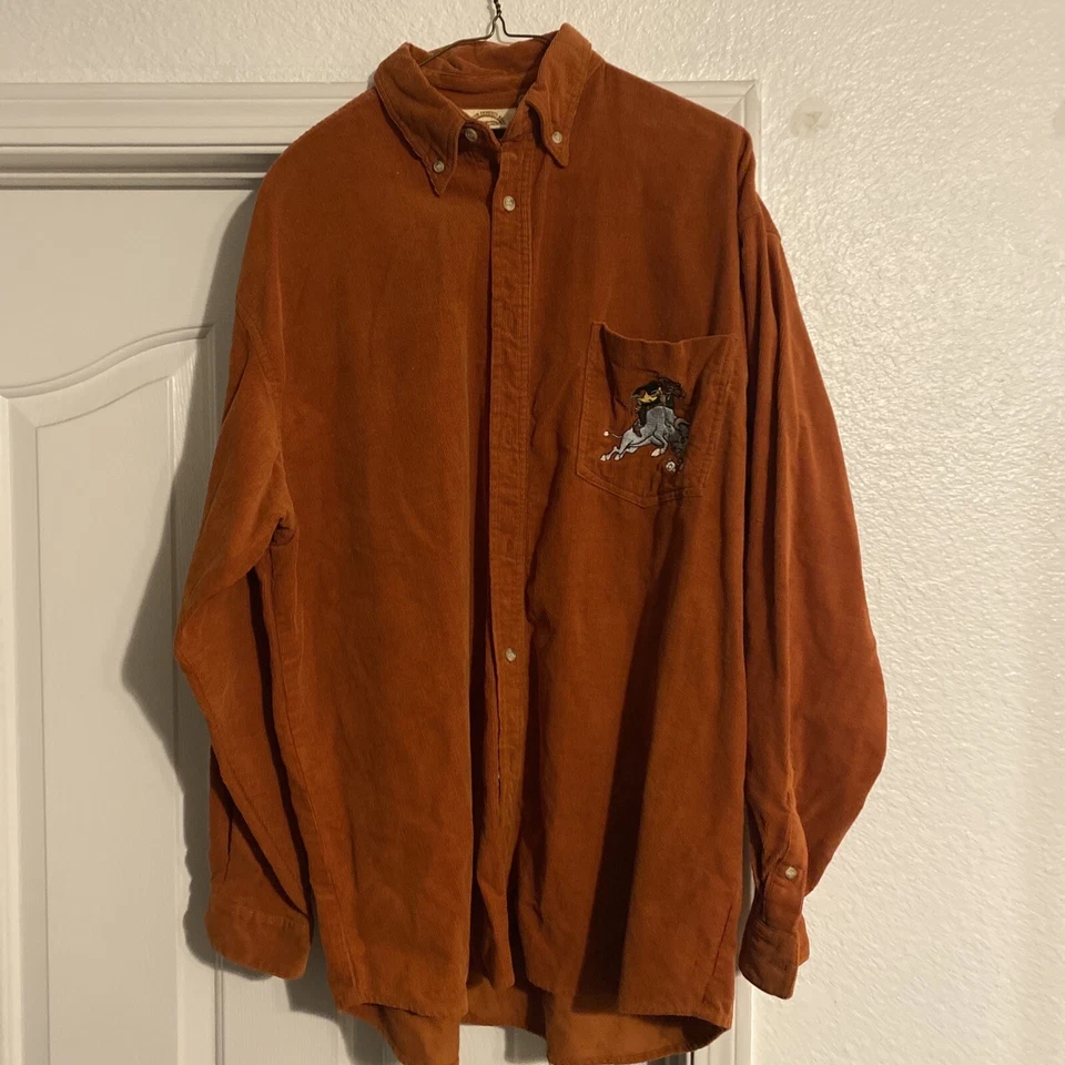 Camisa Western Universal Studios de Colección Rara Hombre Grande Gráfico Bordado Foto 1 de 4