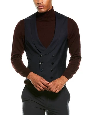 BRUNELLO CUCINELLI MEN'S VIRGIN WOOL BLEND CASUAL OR FORMAL NAVY BLUE VEST  NWT - Image 1 of 3