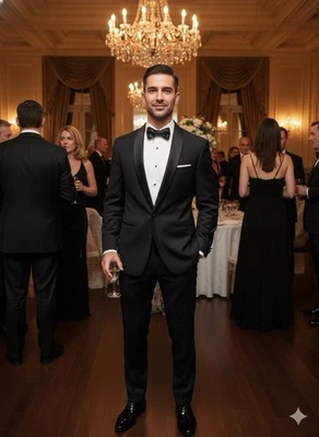 Vito Rufolo Lanerossi итальянская ткань шерсть шаль смокинг ужин официальный 43R 36x30 - Изображение 1 из 4