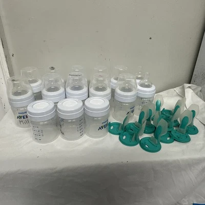 批量 15 件 4 盎司 飞利浦 Avent 透明塑料婴儿奶瓶盖奶嘴盖 — 第 1/4 张图片