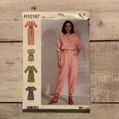 Simplicity R10187 Sewing Pattern Romper Jumpsuit Dress Misses Sz 6-14 UNCUT - Image 1 of 4