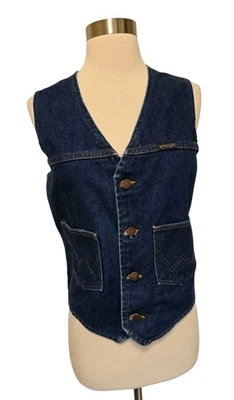 Chaleco vaquero vintage Wrangler para mujer con botones delantero con botones occidentales Foto 1 de 4