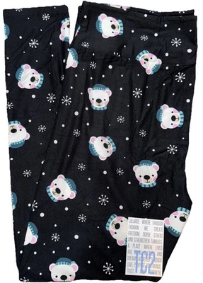 NUEVO LuLaRoe Alto y Curvilíneo 2 (18+) Negro Osos Polares Copos de Nieve Navidad Leggings Foto 1 de 4