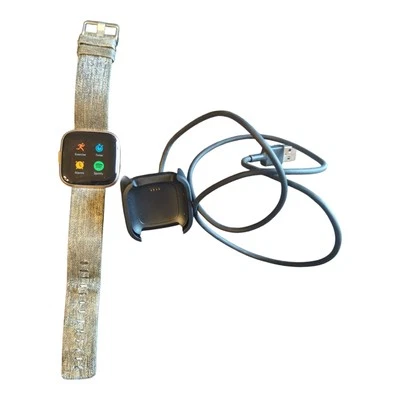 Fitbit Versa 2 Health & Fitness Smart Watch Copper Rose FB507 W/ Cord - Image 1 of 3