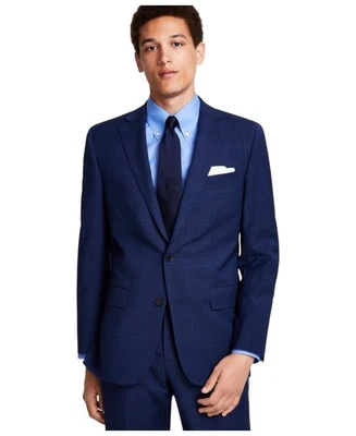 Brooks Brothers Hombres Calce Clásico Traje Chaqueta Blazer 46 L Azul Marino Cuadros Elástico Foto 1 de 2
