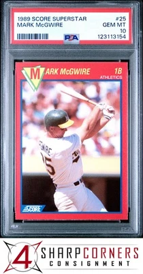 1989 SCORE SUPERSTARS #25 MARK McGWIRE ATHLETICS PSA 10 - Image 1 of 3