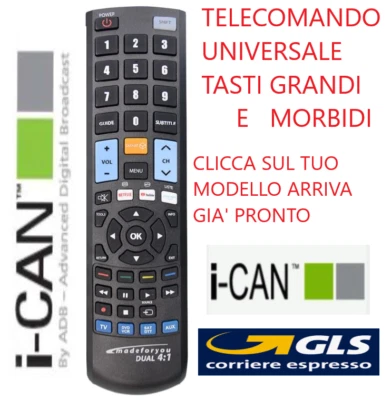TELECOMANDO UNIVERSALE I-CAN; CLICCA SUL TUO MODELLO E LO RICEVERAI GIA' PRONTO - Immagine 1 di 2