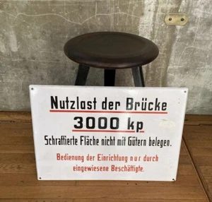 großes Emailleschild "Nutzlast der Brücke" | 42 x 59 cm | DDR - Bild 1 von 6