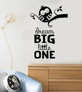 Vinyl Wall Decal Cartoon Bird Owl On Branch Quote Dream Stickers (1832ig) - Picture 1 of 3