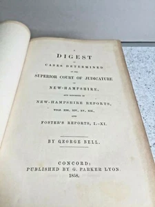 Casos de resumen determinados en el Tribunal Superior de Justicia de New Hampshire 1858 - Imagen 1 de 11