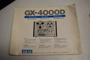 Cubierta de cinta estéreo original Akai GX-4000D manual del propietario - Imagen 1 de 3
