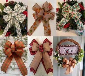Ribbon Bow Wire Edge luxury handmade 35 designs Christmas Wedding Birthday etc - Picture 1 of 83