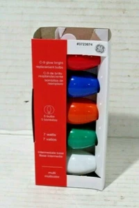 5 pk C9 GE Glow Bright Replacement Multicolor Bulbs - Picture 1 of 2