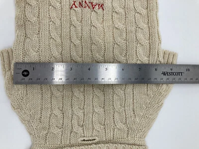 Mark and Graham Cable Knit Dog Sweater Medium MANNY mono Natural Wool blend 3 - Image 1 of 4