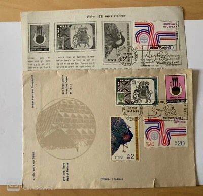 Nice collection of Indian First Day cover & information sheet on INDIPEX 73  - Image 1 of 4