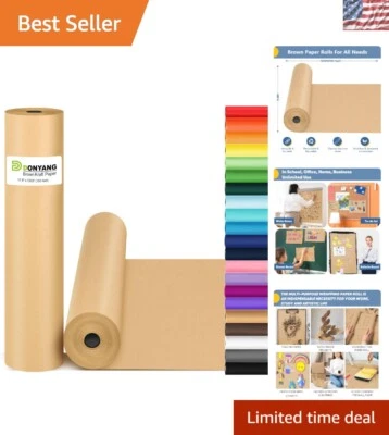 17.8" x 1200" Brown Wrapping Paper Roll - Ideal for Gift Wrapping & Crafts - Image 1 of 4