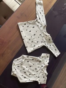 Lässig wickelbody und wickelshirt weiß/schwarz Baby Größe 50/56 - Bild 1 von 5
