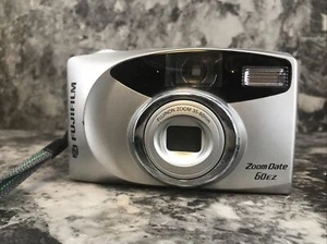 Fujifilm Zoom Date 60EZ Silver 35mm Auto Focus Point & Shoot Film Camera E2 code - Picture 1 of 4