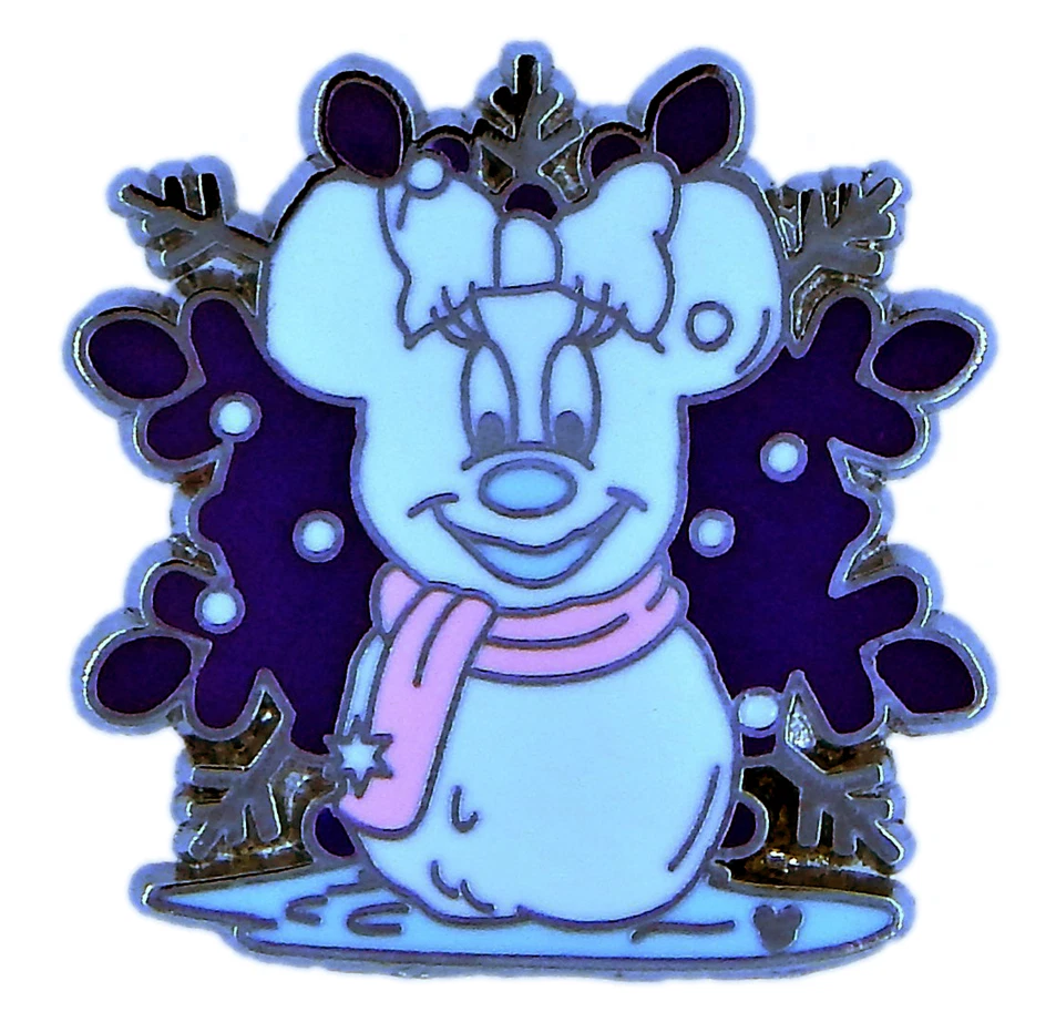 Prendedor de intercambio individual Minnie Mouse muñeco de nieve colección copo de nieve parque Disney nuevo Foto 1 de 1
