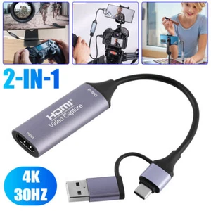 1080P HD Audio Video Capture Card 4K HDMI to USB C USB 3.0 Video Capture Device - Picture 1 of 6