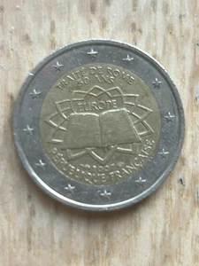 Pièce Monnaie 2 Euros Commémorative France 30 Ans.Traité De Rome Europe 2007 - Imagen 1 de 3