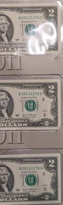 2003A $2 Federal Reserve Note 2011 Folio GEM CU 3 Consecutive Uncirculated Notes - Picture 1 of 9