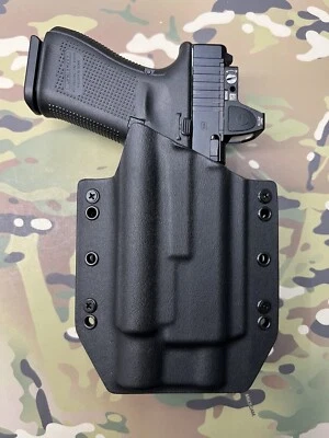TR HOLSTERS Black Kydex Holster for Glock 19 Olight PL-3R Valkyrie