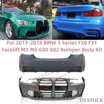 New Facelift For 2013-2018 BMW 3 Series F30 F35 M3 G80 G82 M4 Bumper Body Kit 🚛 - Изображение 1 из 4