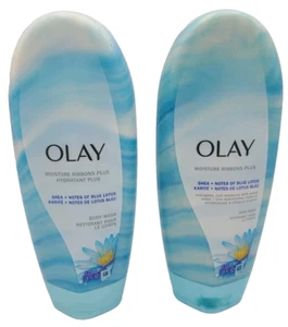 Olay Moisture Ribbons Plus Shea+ Notes of Blue Lotus Body Wash 18 fl oz 2 Pack - Picture 1 of 2