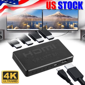 HD 4K 4 Porte HDMI Sdoppiatore HDTV 1x4 Ripetitore Amplificatore 1080P Hub 1 in 4 Out - Foto 1 di 10