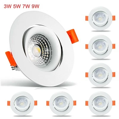 Warmweiß Klein Led Einbaustrahler 230V Flach Schwenkbar 3W 5W 7W 5er Deckenlampe - Bild 1 von 4